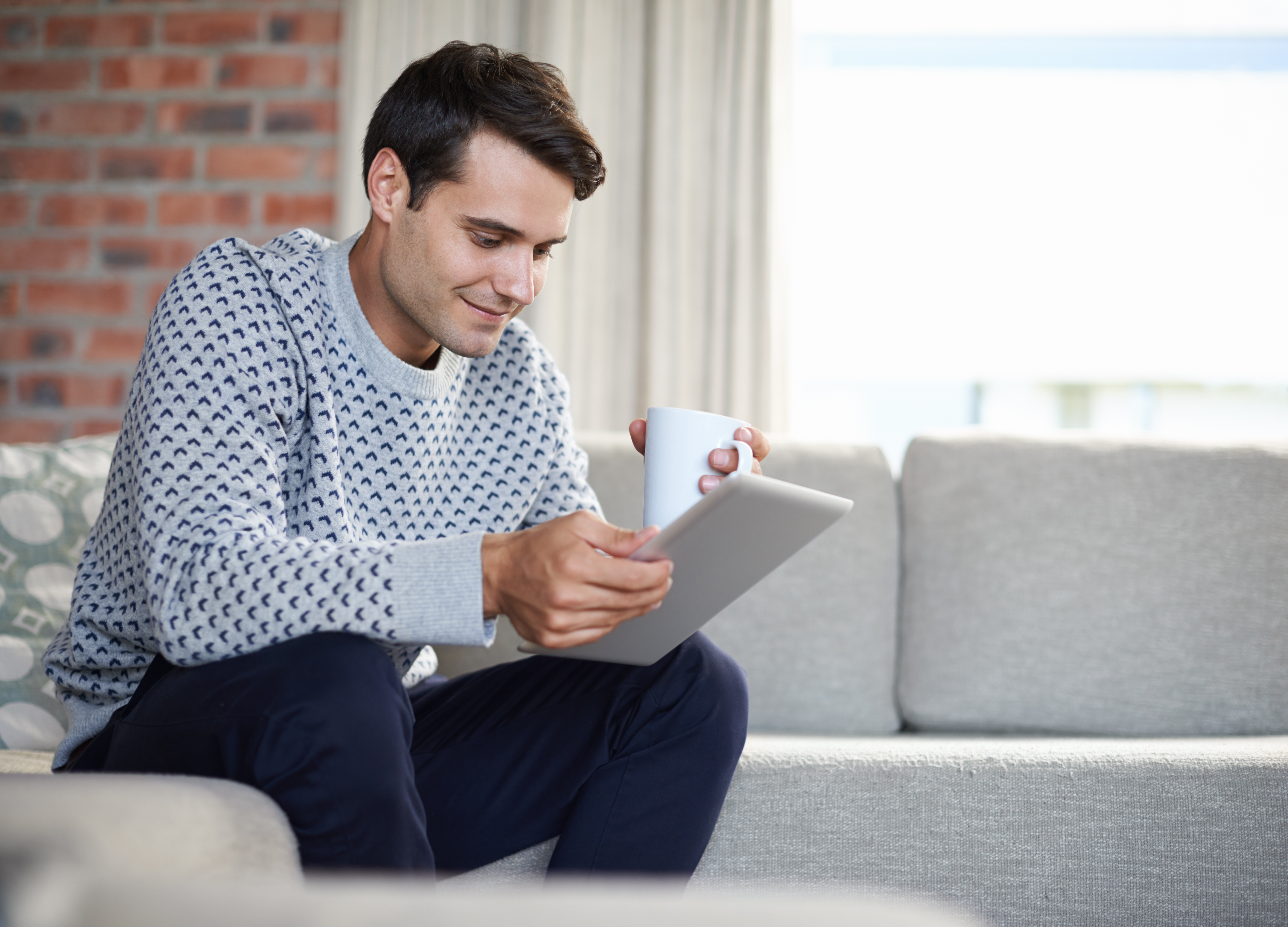 Man using tablet