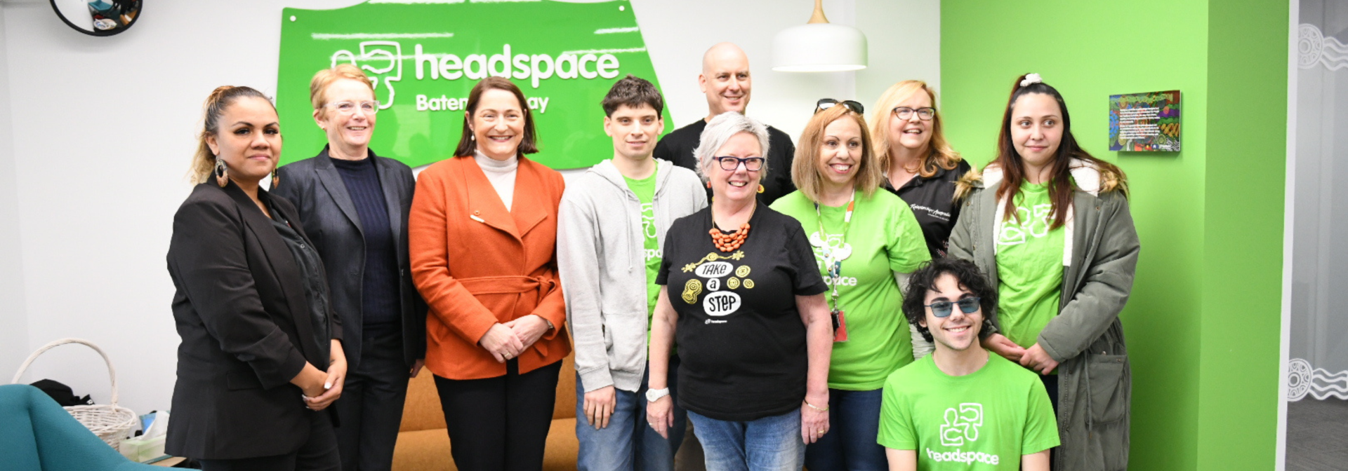 Katungul’s CEO Kalene Brown, COORDINARE’s CEO Dianne Kitcher, Member for Gilmore Fiona Phillips and headspace Batemans Bay staff.