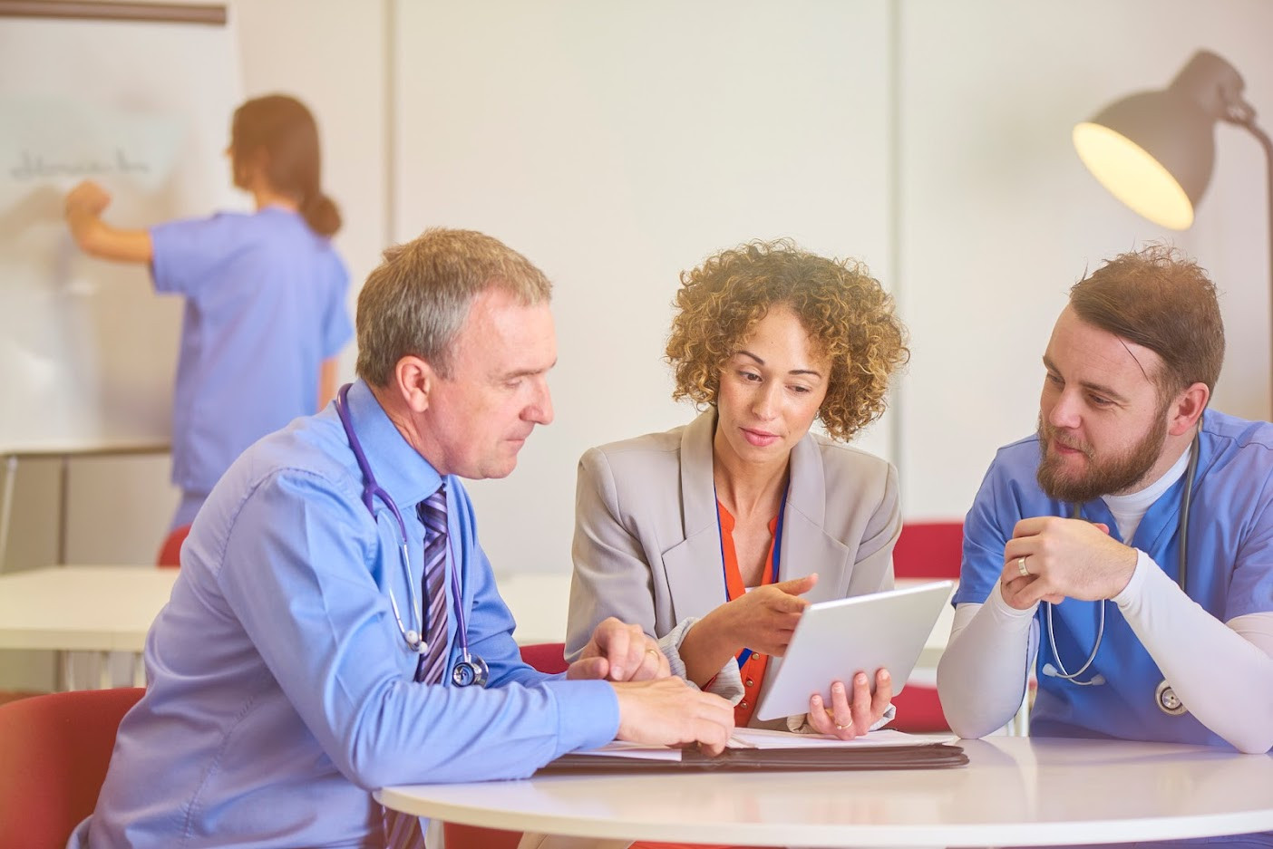 Group of general practice staff in discussion