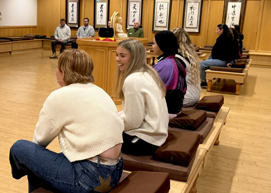 Members from the regional peer work group participating in a group meditation