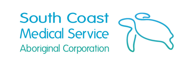 The South Coast Medical Service Aboriginal Corporation logo that shows a blue turtle.