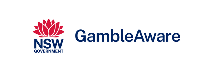 Gamble Aware and NSW Government logo