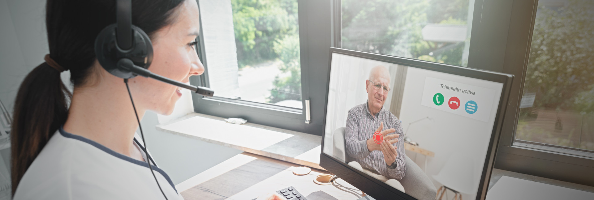 Doctor and patient during telehealth appointment,