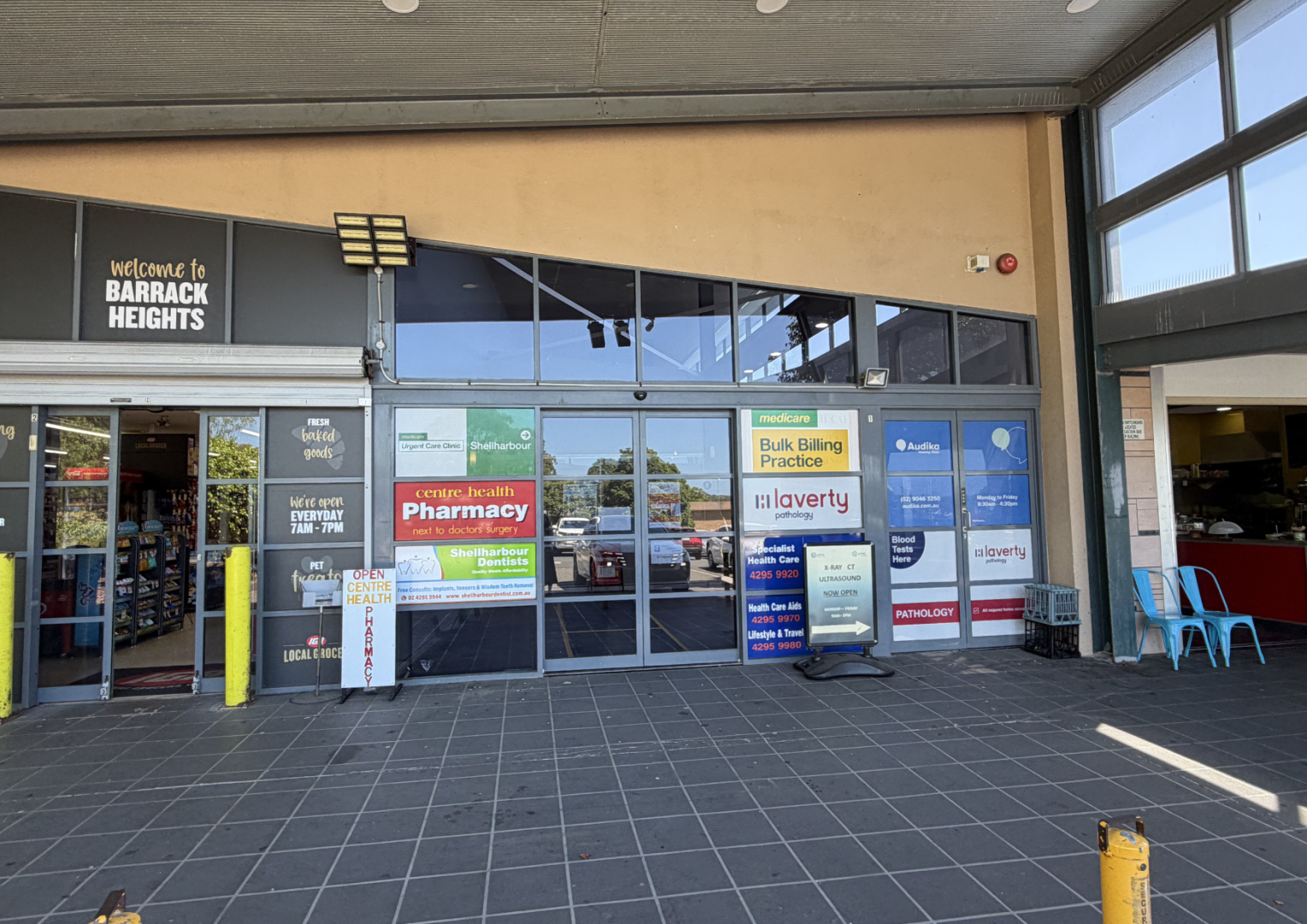 Front doors of the shellharbour urgent care clinic
