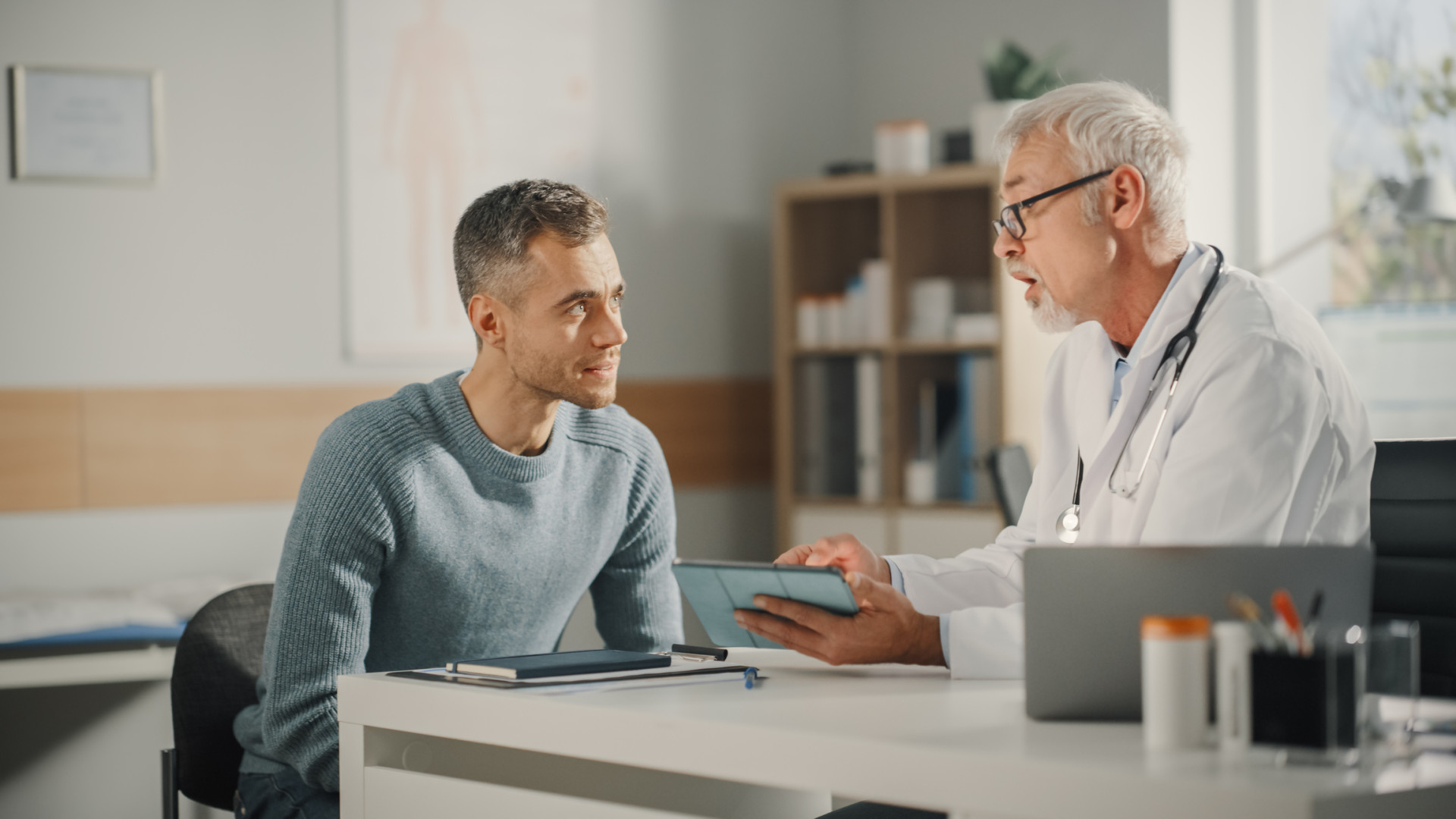 Doctor speaking with patient.