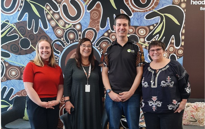 MEMBERS OF THE gRAND pACIFIC HEALTH cHRONIC PAIN PROGRAM TEAM INCLUDING, from right to left,  annette Anido, Kai Gallagher, Dr Adele Stewart, Alyela Hull and Ross Bunn
